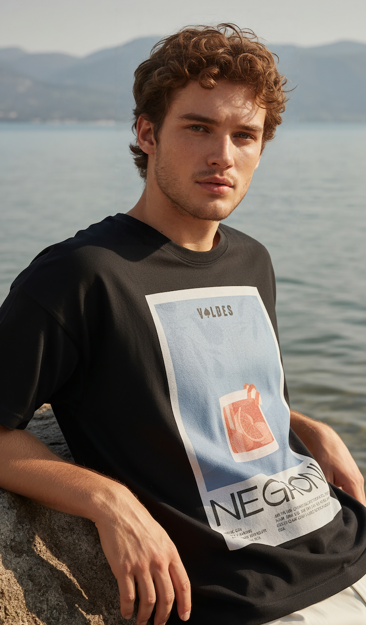 POLERA UNISEX ALGODÓN NEGRA- NEGRONI.