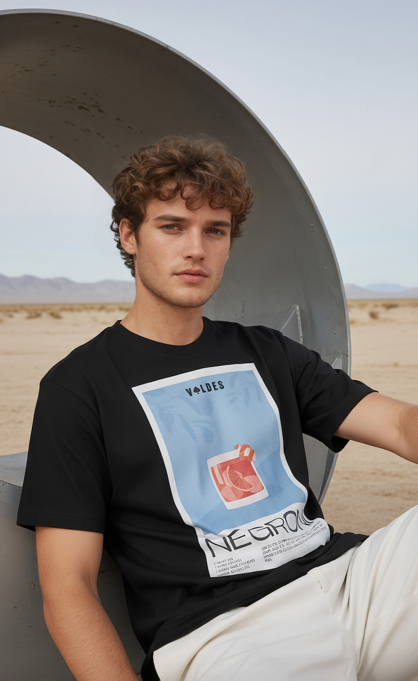 POLERA UNISEX ALGODÓN NEGRA- NEGRONI.