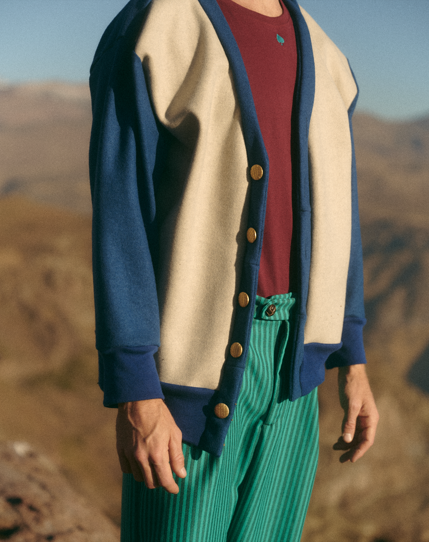 CARDIGAN PAÑO DE LANA BICOLOR UNISEX