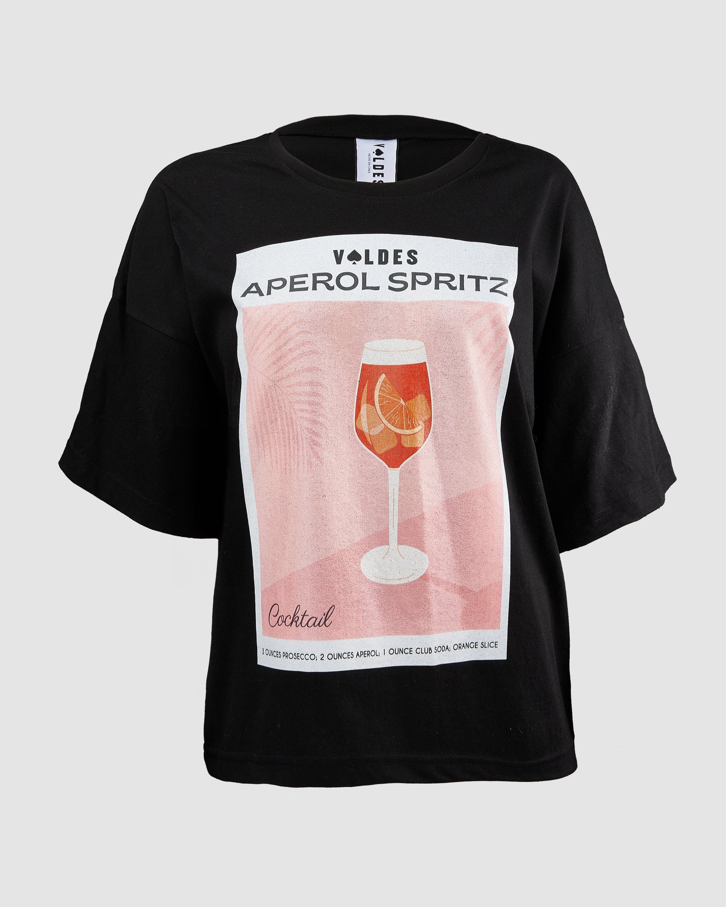 POLERA UNISEX ALGODÓN NEGRA- APEROL.