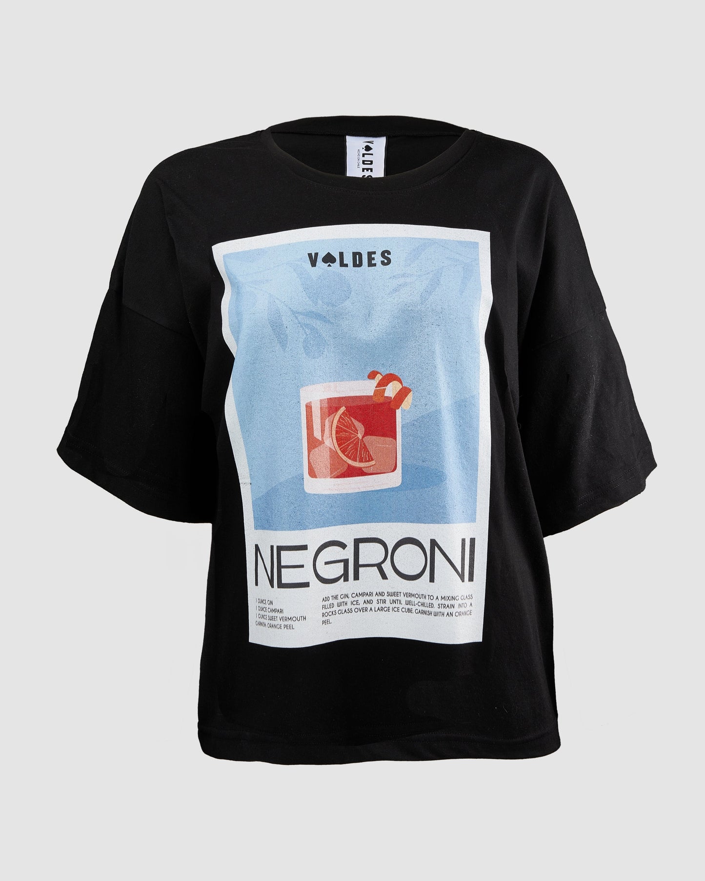 POLERA UNISEX ALGODÓN NEGRA- NEGRONI.