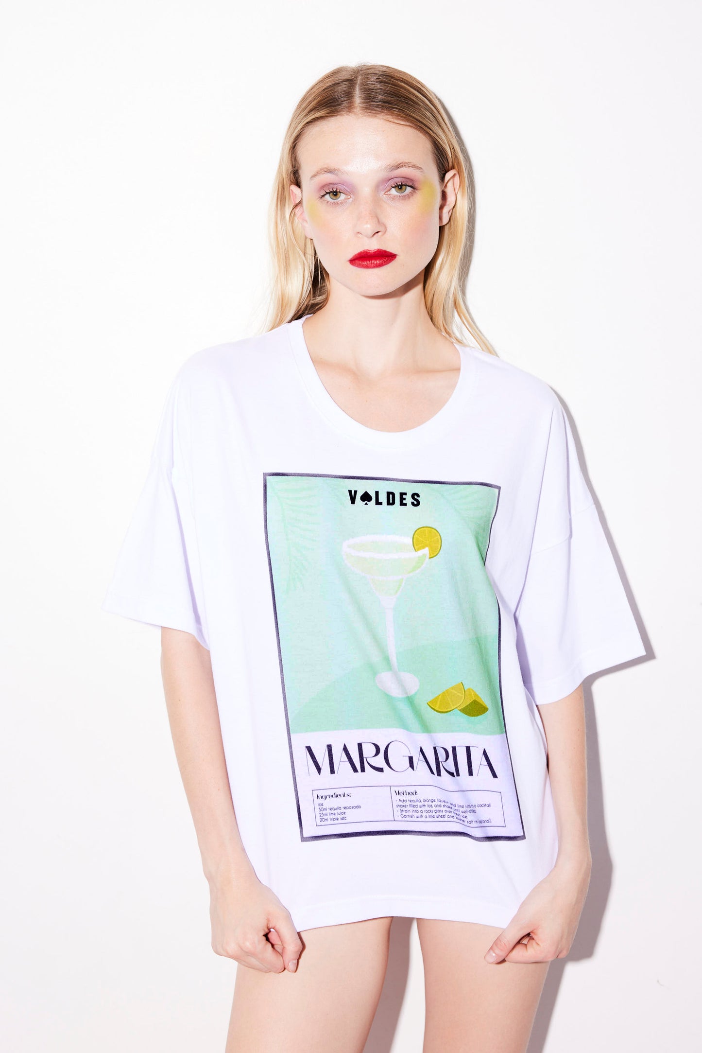 POLERA UNISEX ALGODÓN BLANCA- MARGARITA.