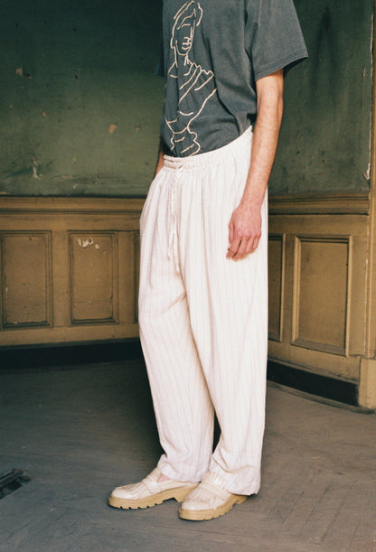 PANTALÓN LINO CRUDO RAYAS