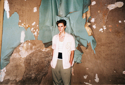 GUAYABERA LINO MATEO ROSA BORDADOS