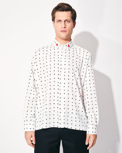 CAMISA LUNARES SEDA VISCOSA  UNISEX- CAYETANA