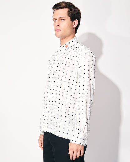 CAMISA LUNARES SEDA VISCOSA  UNISEX- CAYETANA