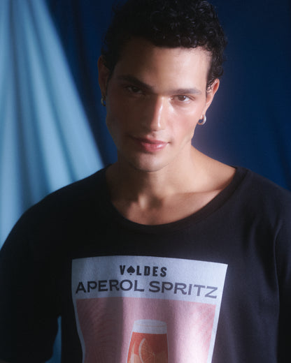 POLERA UNISEX ALGODÓN NEGRA- APEROL.