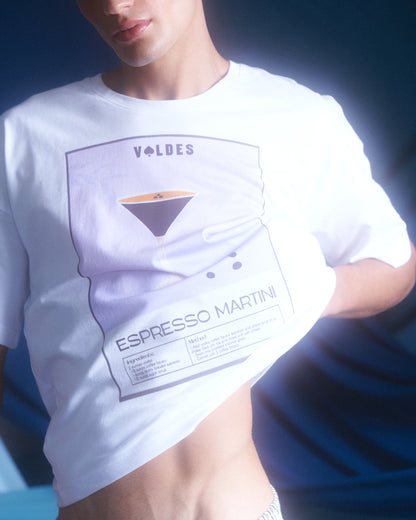 POLERA UNISEX ALGODÓN BLANCA- ESPRESSO MARTINI.