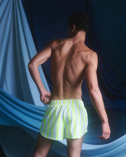 TRAJE DE BAÑO BOXER - LYCRA RALLADO NEON