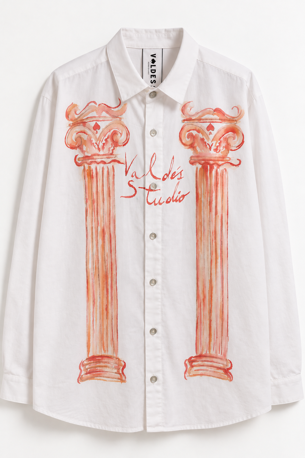 CAMISA ALGODON CAYETANA - ACUARELA A MANO