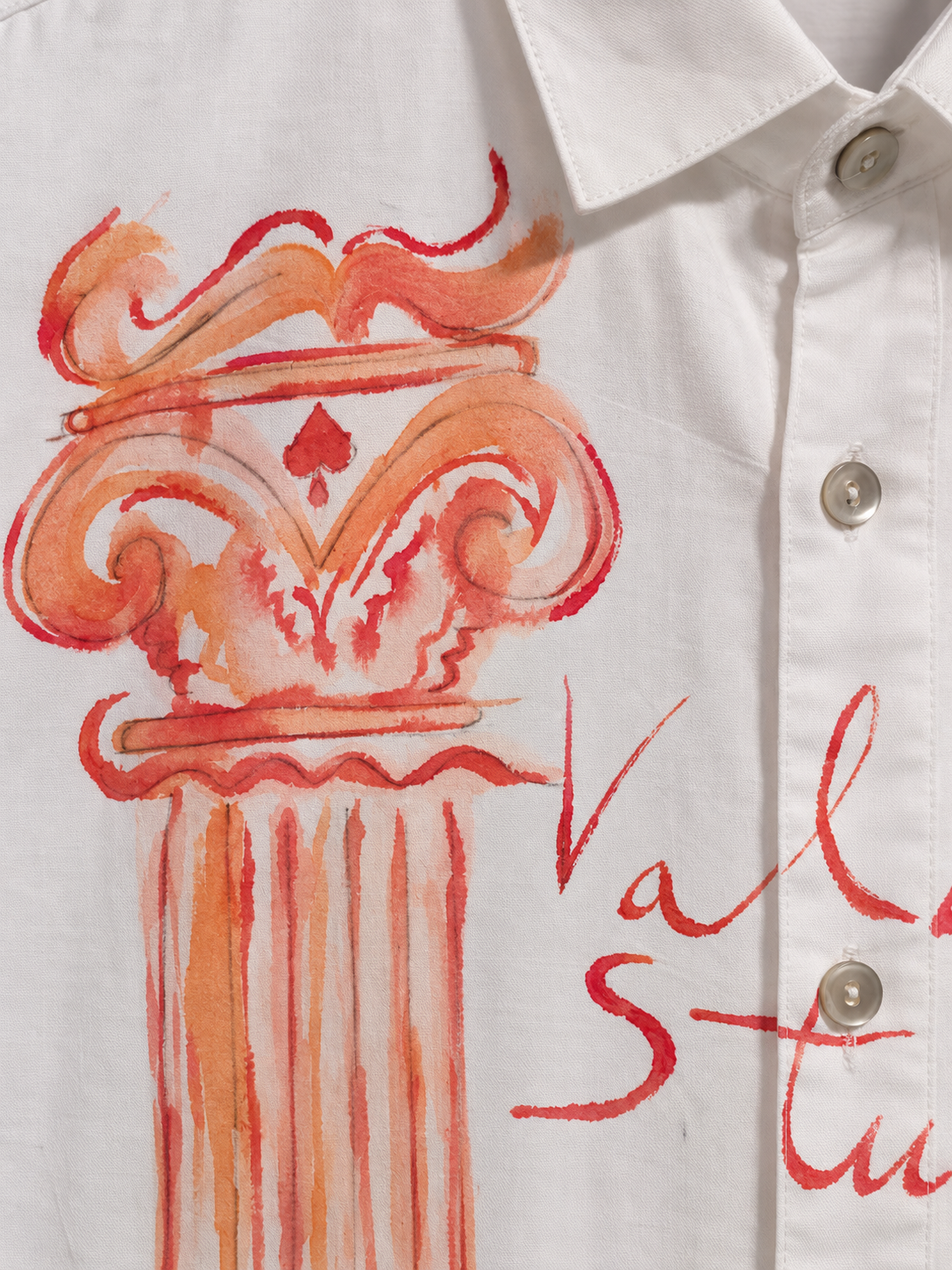 CAMISA ALGODON CAYETANA - ACUARELA A MANO