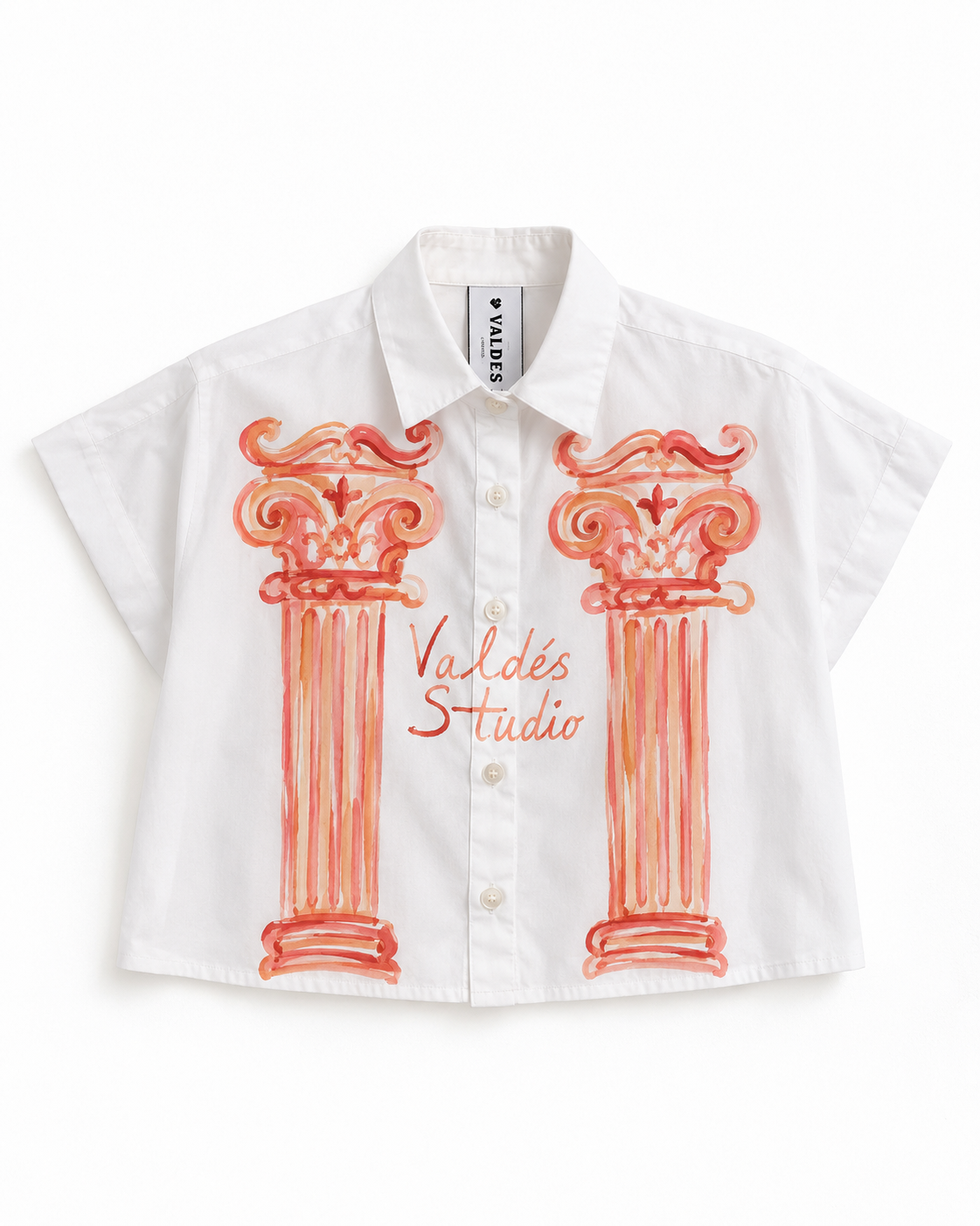 CAMISA CROP TOP -ACUARELA A MANO