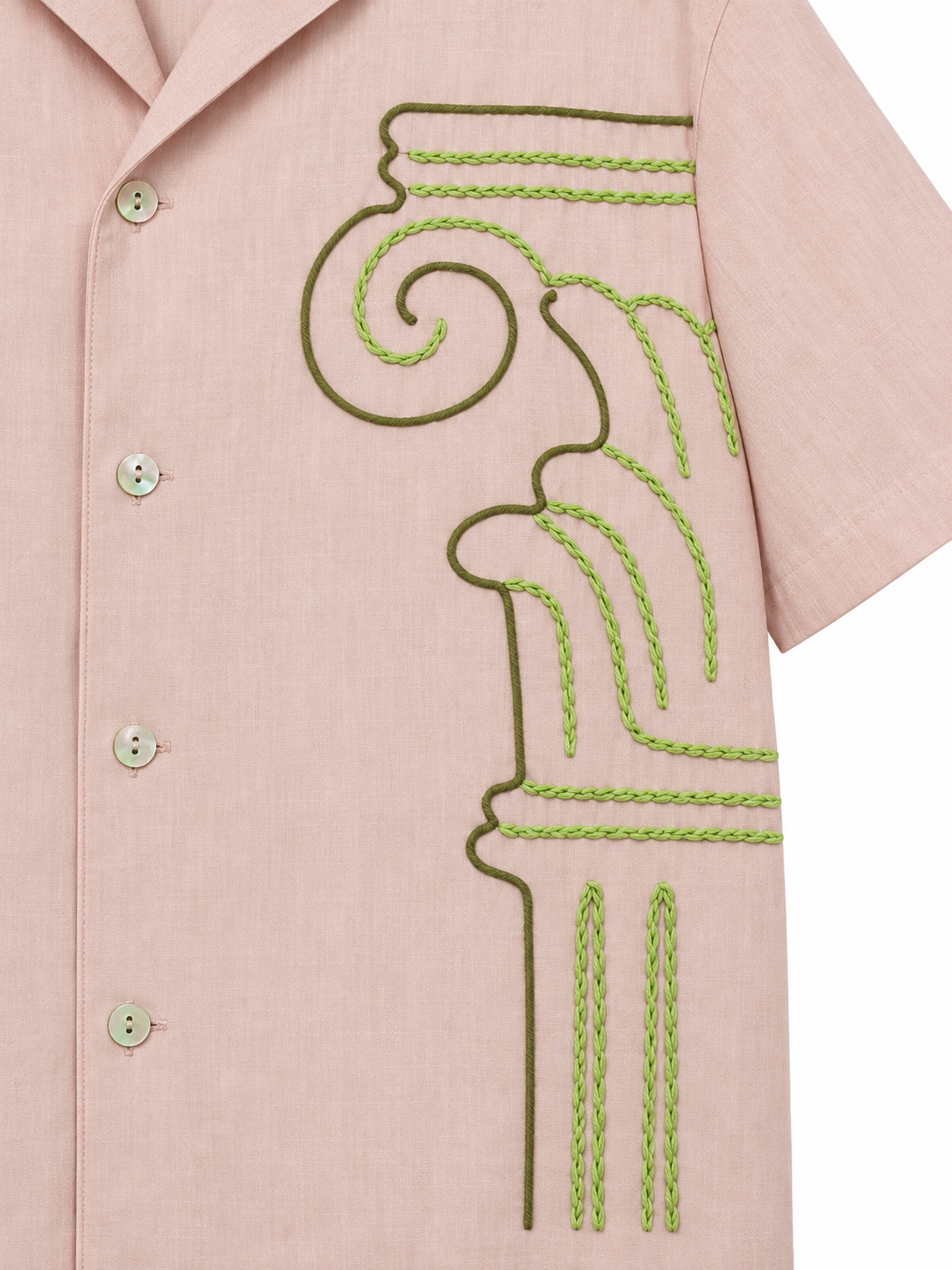 GUAYABERA LINO MATEO ROSA BORDADOS