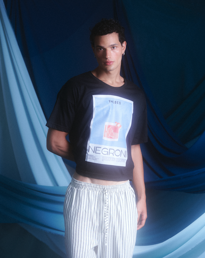 POLERA UNISEX ALGODÓN NEGRA- NEGRONI.