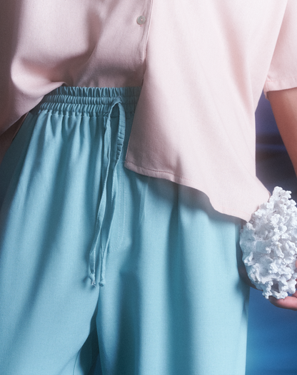 CAMISA  GUAYABERA LINO ROSA APLICACIONES DE MAR -MATEO