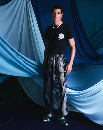 POLERA ALGODON NEGRA UNISEX   BOLSILLO CONCHA- SEBASTIANA.