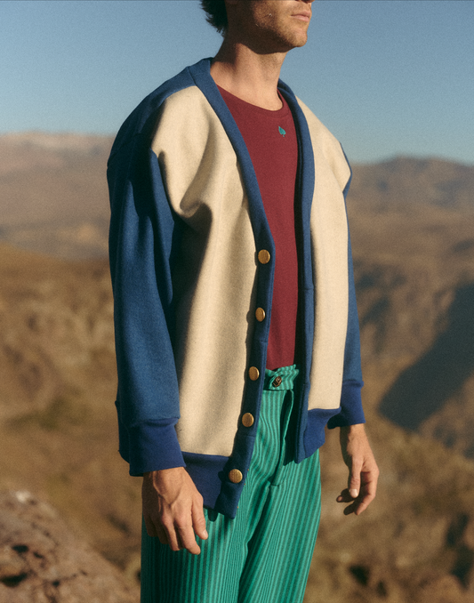 CARDIGAN PAÑO DE LANA BICOLOR UNISEX