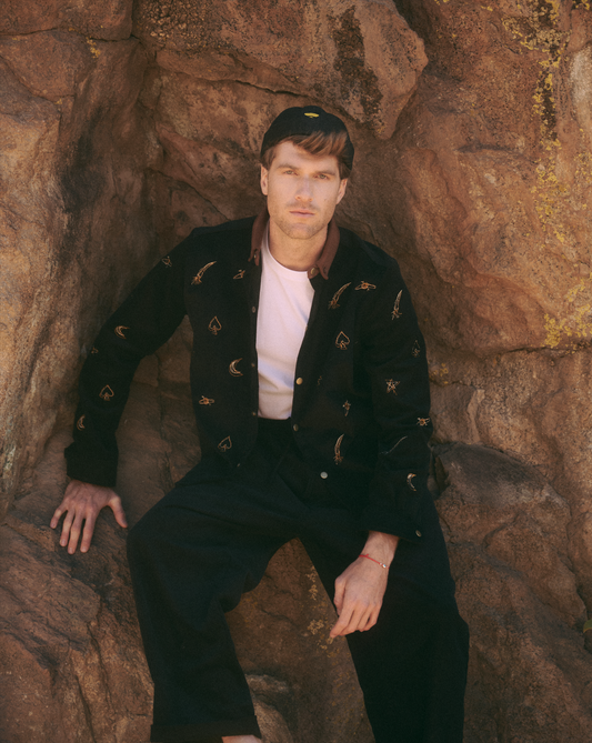 SOBRECAMISA COTELÉ BORDADOS NEGRO UNISEX- CAYETANA