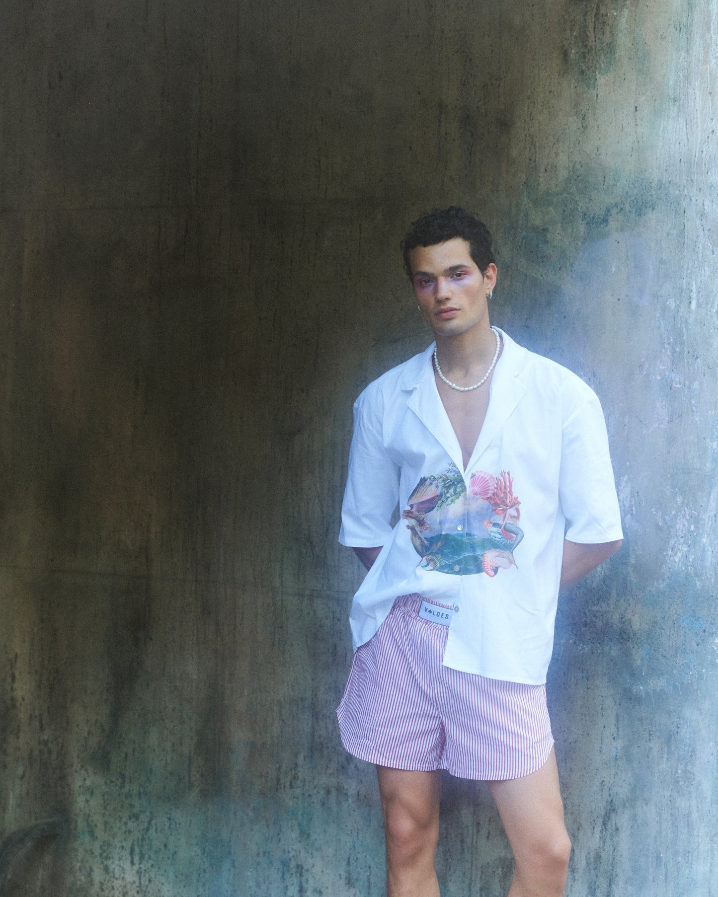 CAMISA  GUAYABERA ALGODÓN  BLACO PRINT  SIRENA-MATEO