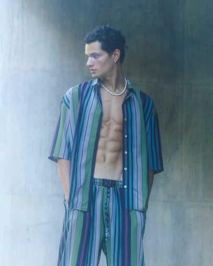 CAMISA SEDA RALLADA NEGRO– CONJUNTO MATEO