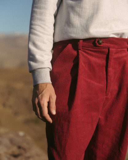 PANTALÓN PINZAS ROJO COTELÉ ALGODON  UNISEX- LUDOVICO