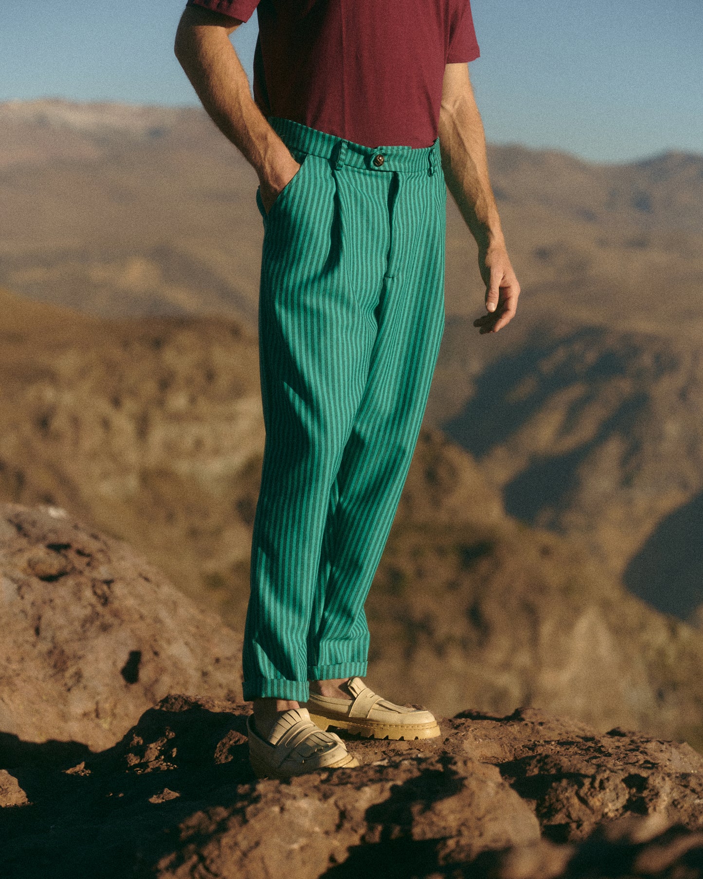 PANTALON PINZAS TURQUESA UNISEX- LUDOVICO