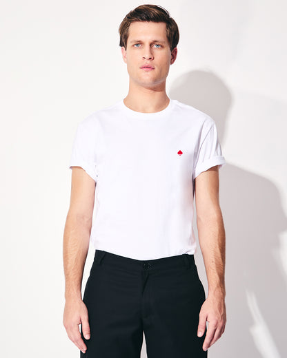 POLERA ALGODON BLANCA UNISEX - SEBASTIANA PICA BOLSILLO