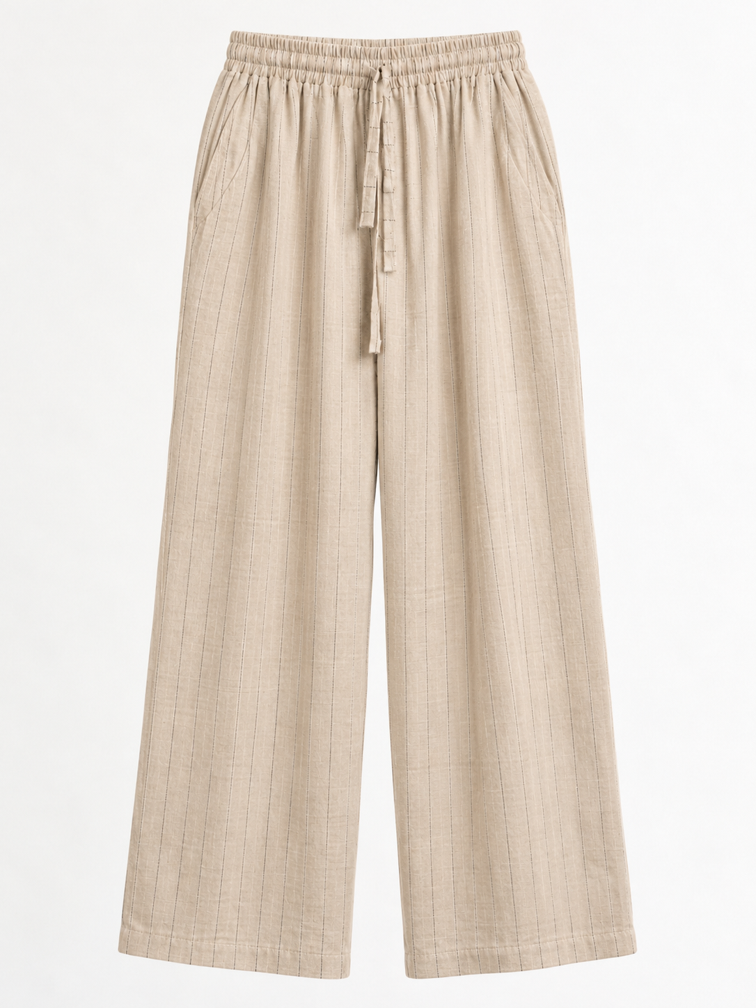 PANTALÓN LINO CRUDO RAYAS