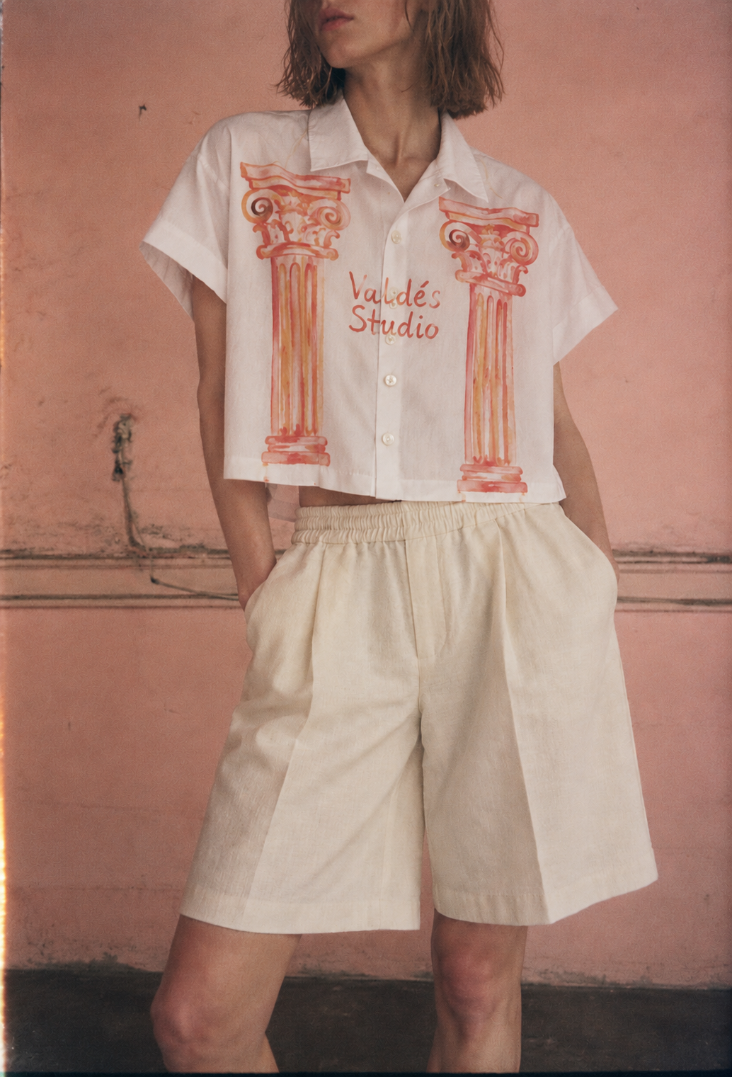CAMISA CROP TOP -ACUARELA A MANO