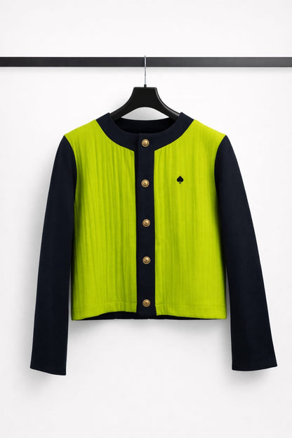 CARDIGAN CHANEL PAÑO DE LANA LIMA UNISEX.