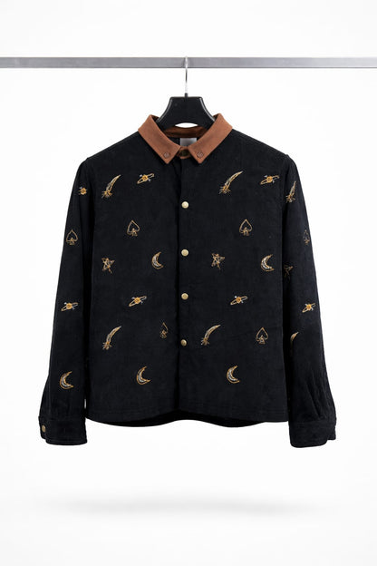 SOBRECAMISA COTELÉ BORDADOS NEGRO UNISEX- CAYETANA
