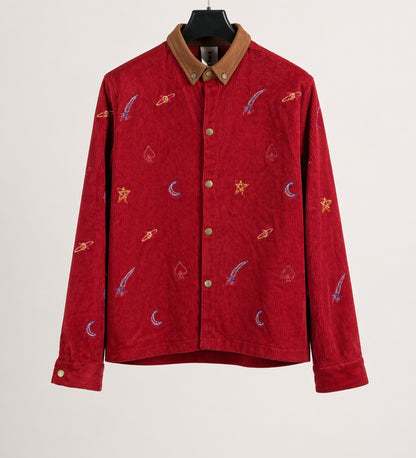 CAMISA COTELÉ BORDADAOS ROJO UNISEX- CAYETANA