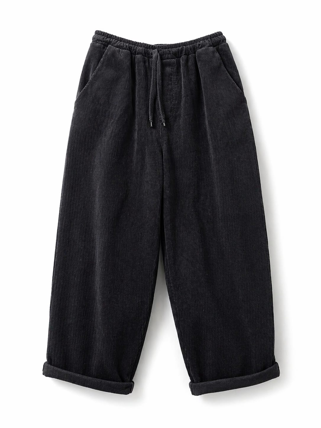 PANTALON BARREL COTELÉ NEGRO UNISEX