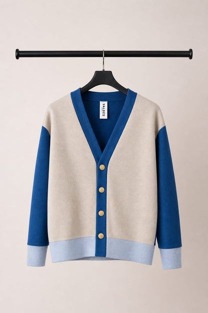 CARDIGAN PAÑO DE LANA BICOLOR UNISEX